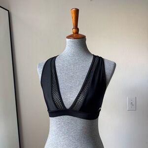 Gymshark Black V-Neck Mesh Bikini Top